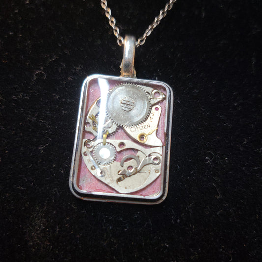 Rectangle enamel necklace