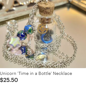 Unicorn Time in a Bottle Necklace
